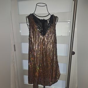ASOS Black and Gold Sequin Top